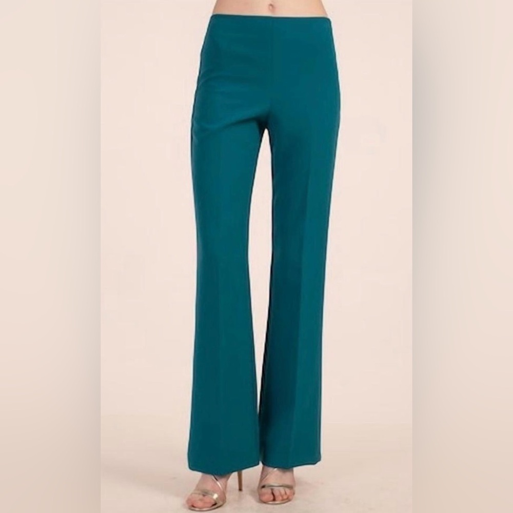 TRINA TURK Chimayo Pant Borealis Blue Teal Women’s Flare Sz 4